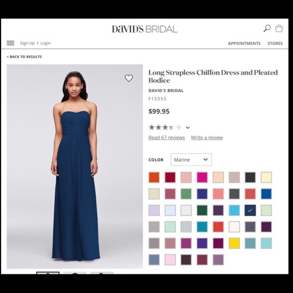 Long Strapless Chiffon Bridesmaid Dress - Picture 1 of 2